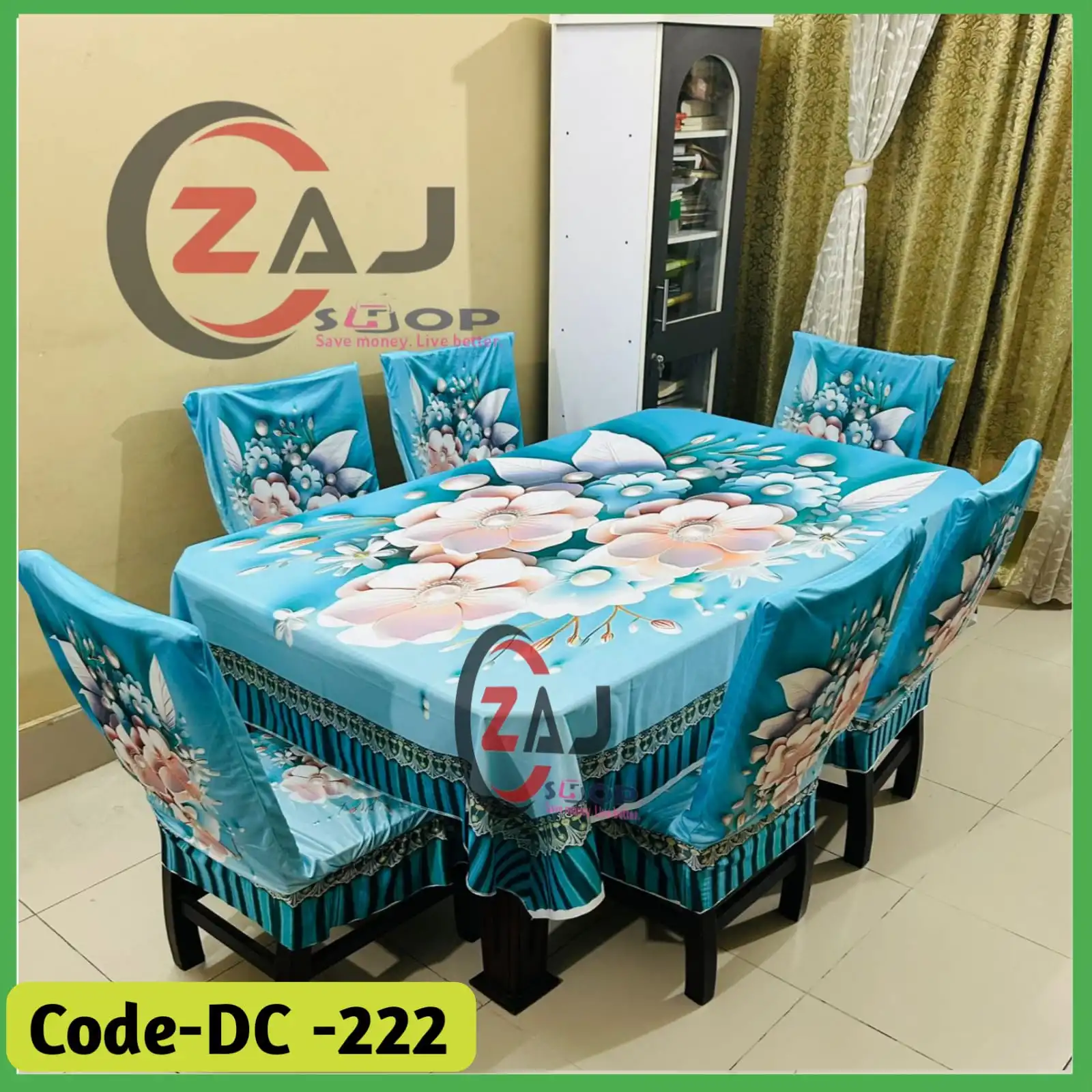 3D প্রিন্টের প্রিমিয়াম ডাইনিং টেবিল ক্লথ ও চেয়ার কভার ।। কোডঃ DC 222